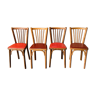 4 chaises bistrot Baumann assise simili cuir 2  rouges et 2 bordeaux