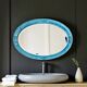 Miroir ancien biseauté oval XIX ème peint