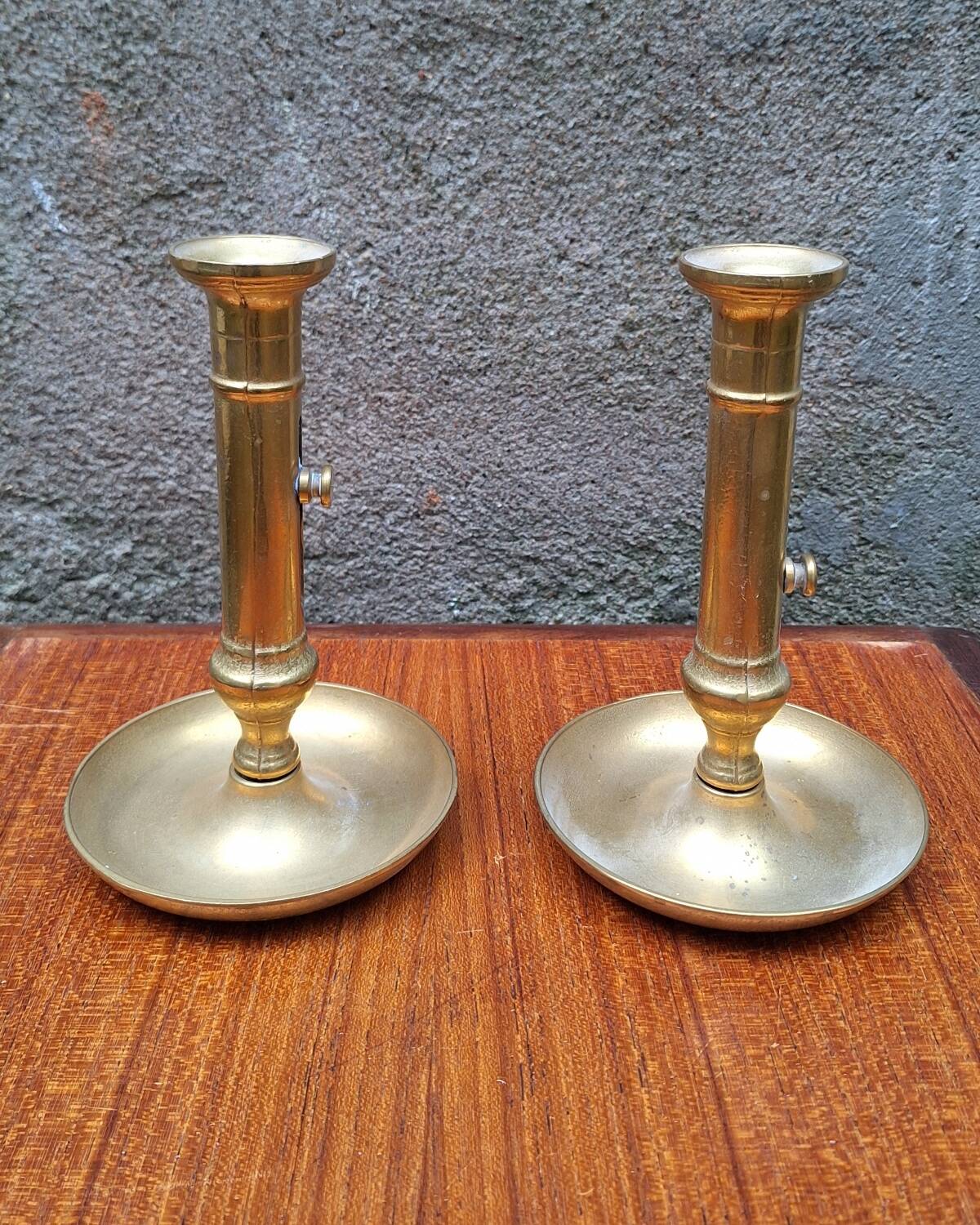 Pair of brass candlesticks