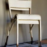 Paire de chaises tube métal mobilier industriel début XXème