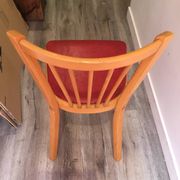 Baumann red faux leather bistro wooden chair