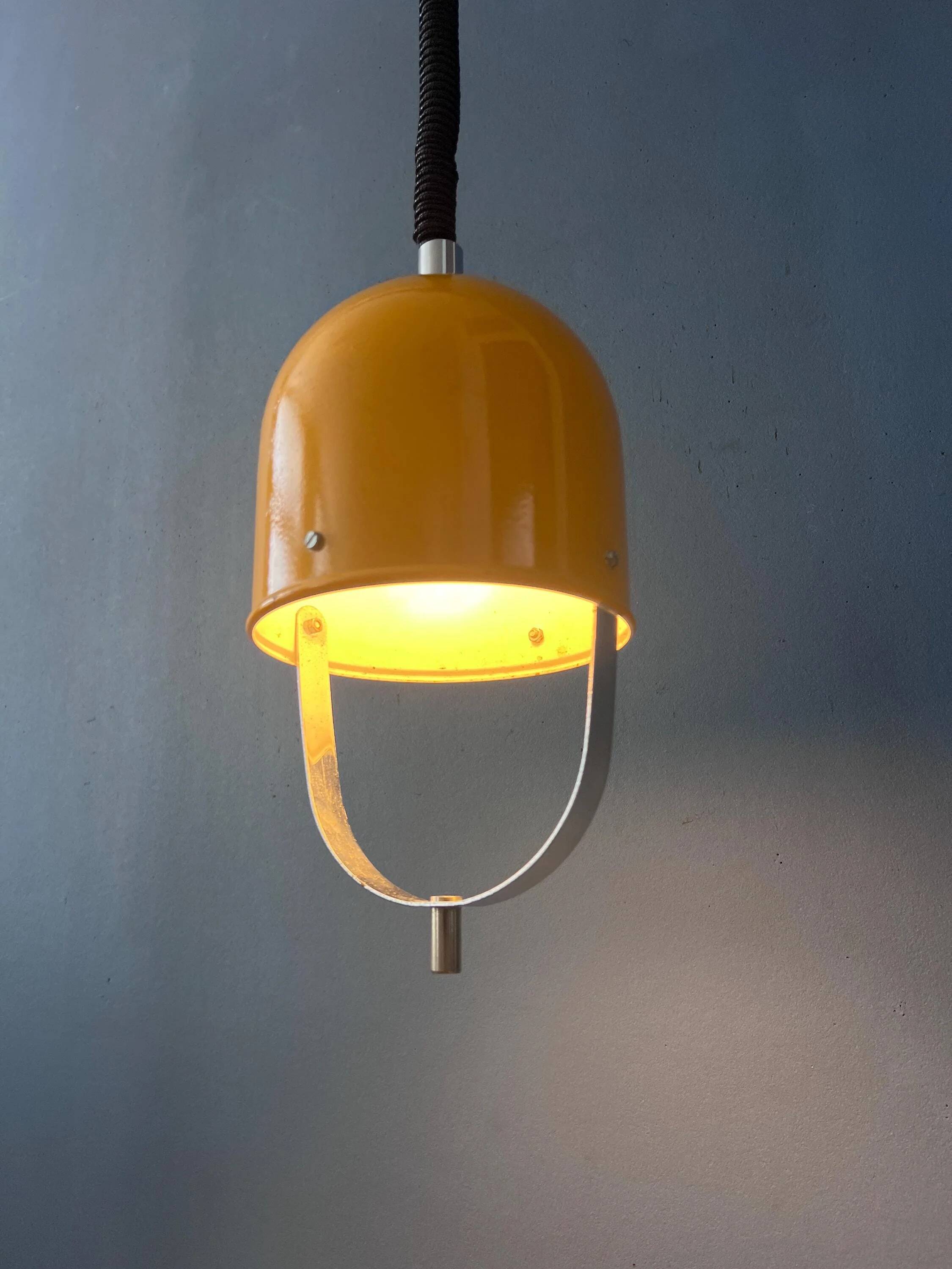 Vintage yellow Space Age suspension, Mid-Century Modern pendant lamp.