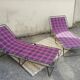 Set 2 camp beds, vintage deckchair.