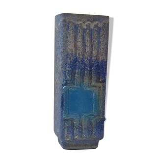 Vase fat lava bleu - Strehla Keramik, made in West Germany 1970