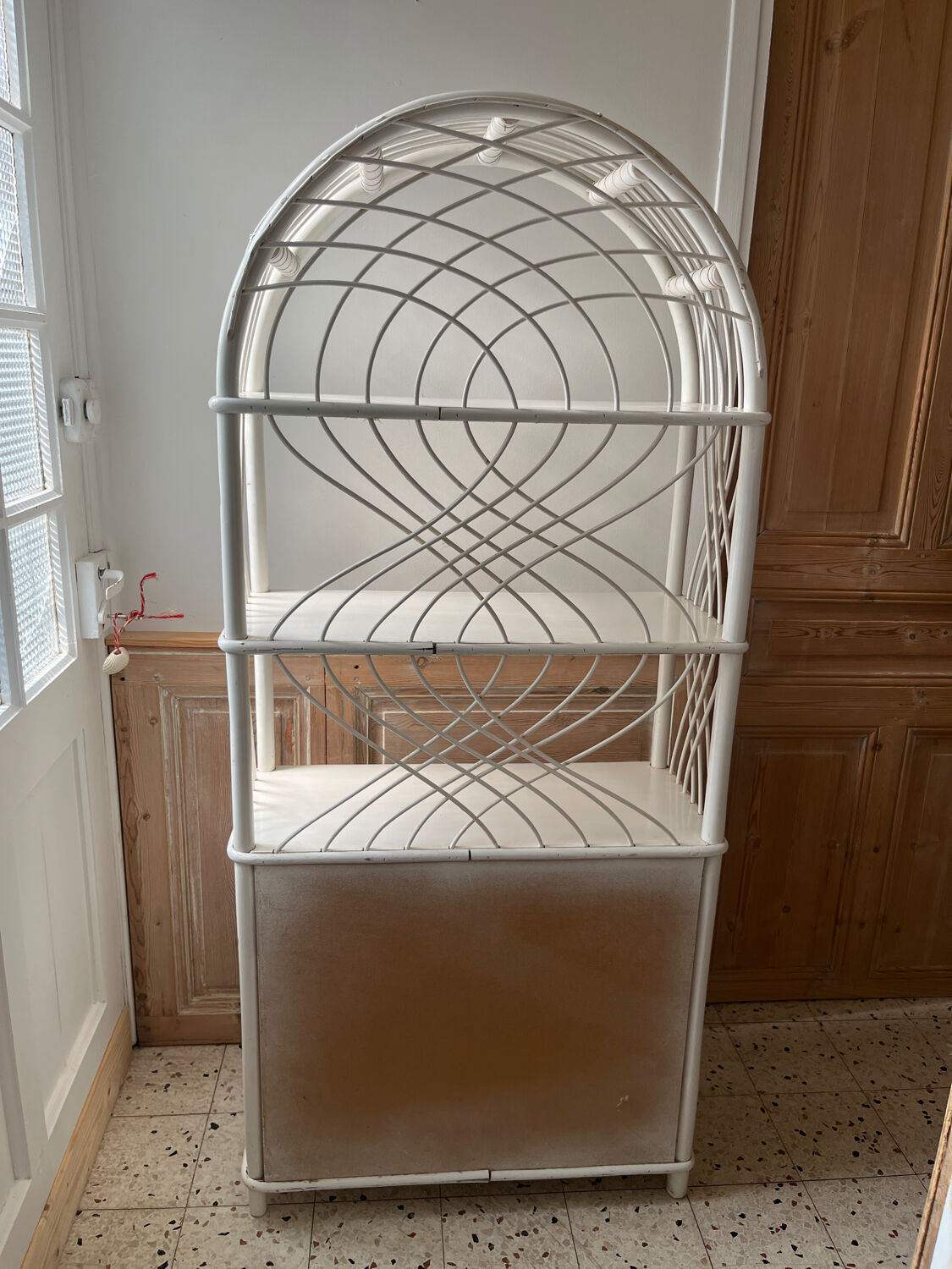 Rattan bookshelf shelf