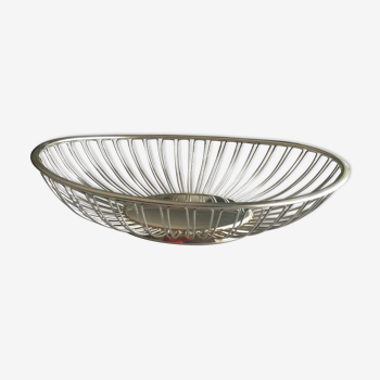 silver metal bread basket