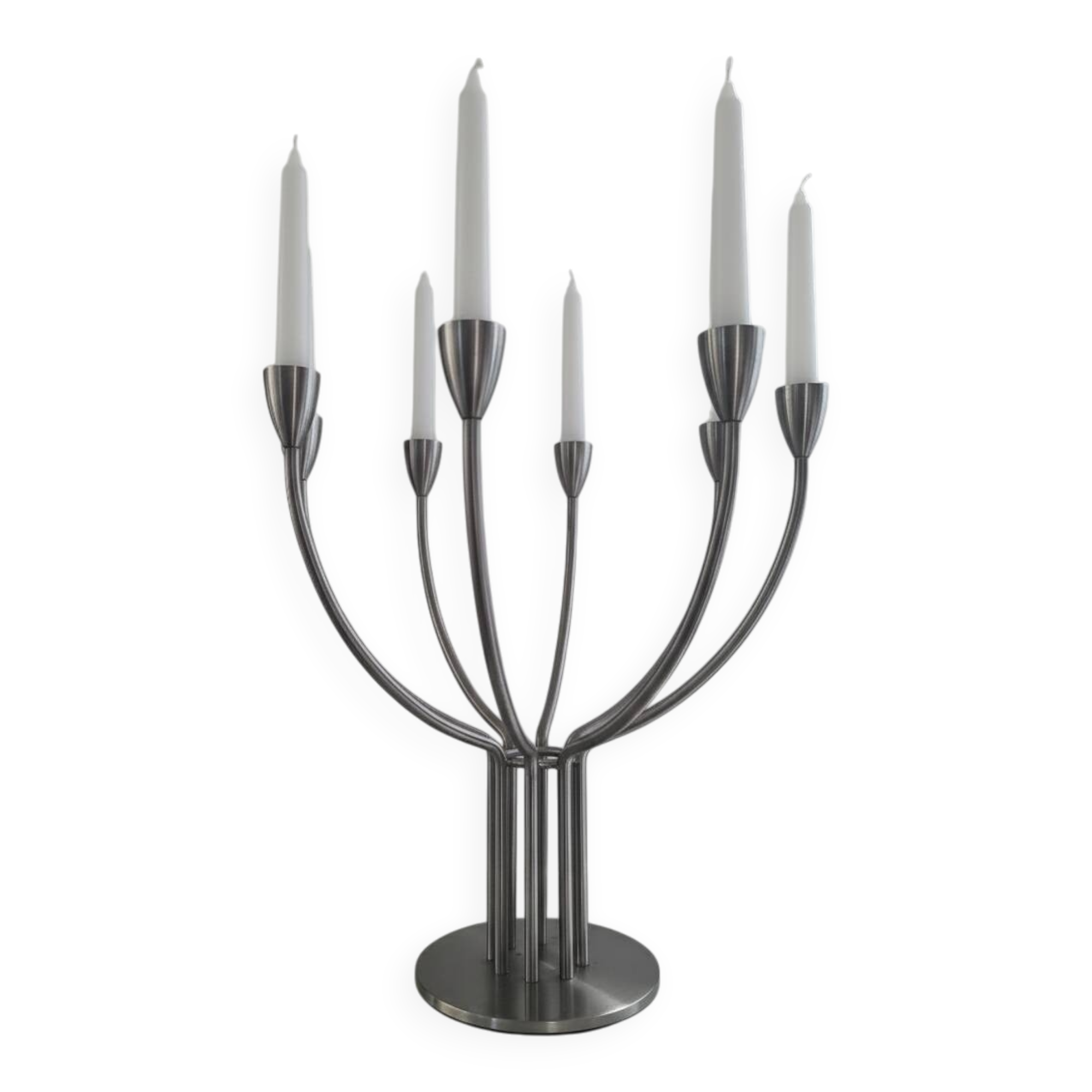 Chandelier 7 branches en acier brossé Ikea