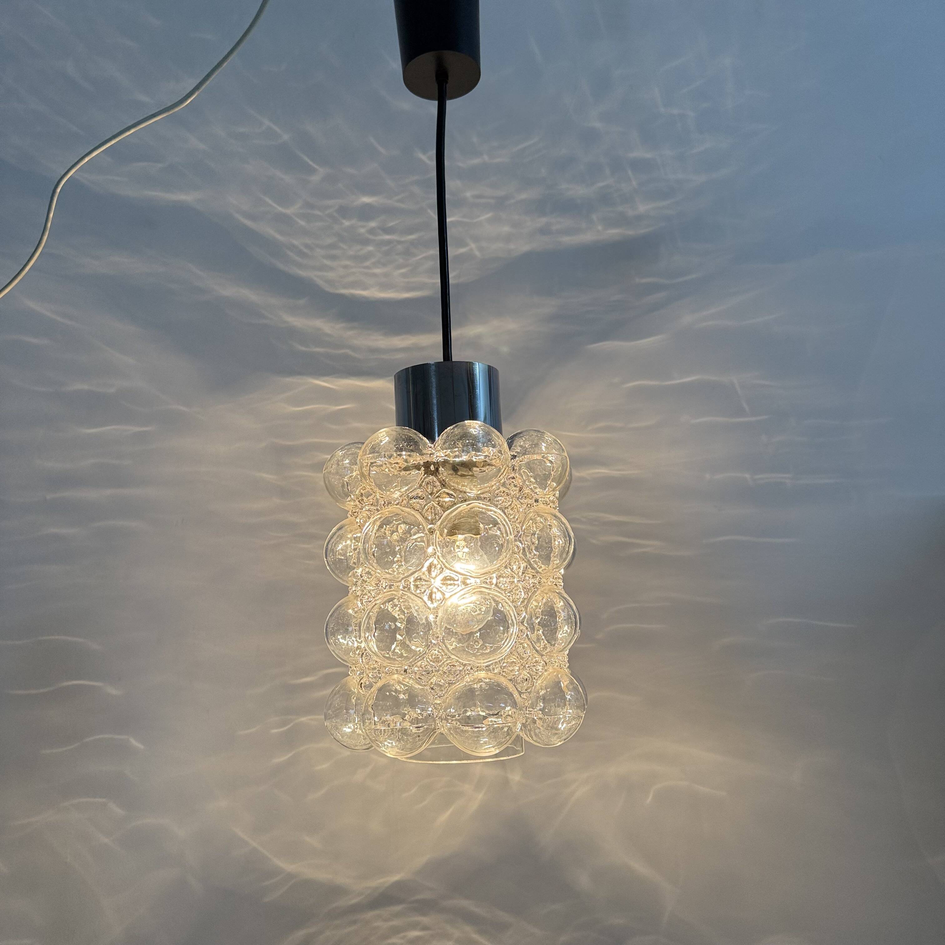 Large Bubble Glass Pendant by Helena Tynell for Limburg, Germany, 1970s