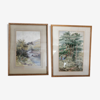 Pair of watercolours early 20th English school