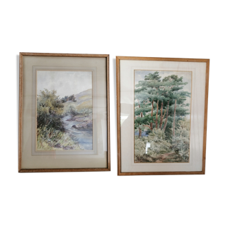 Pair of watercolours early 20th English school