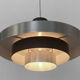 Layered pendant light in brushed aluminum. Denmark 1960s