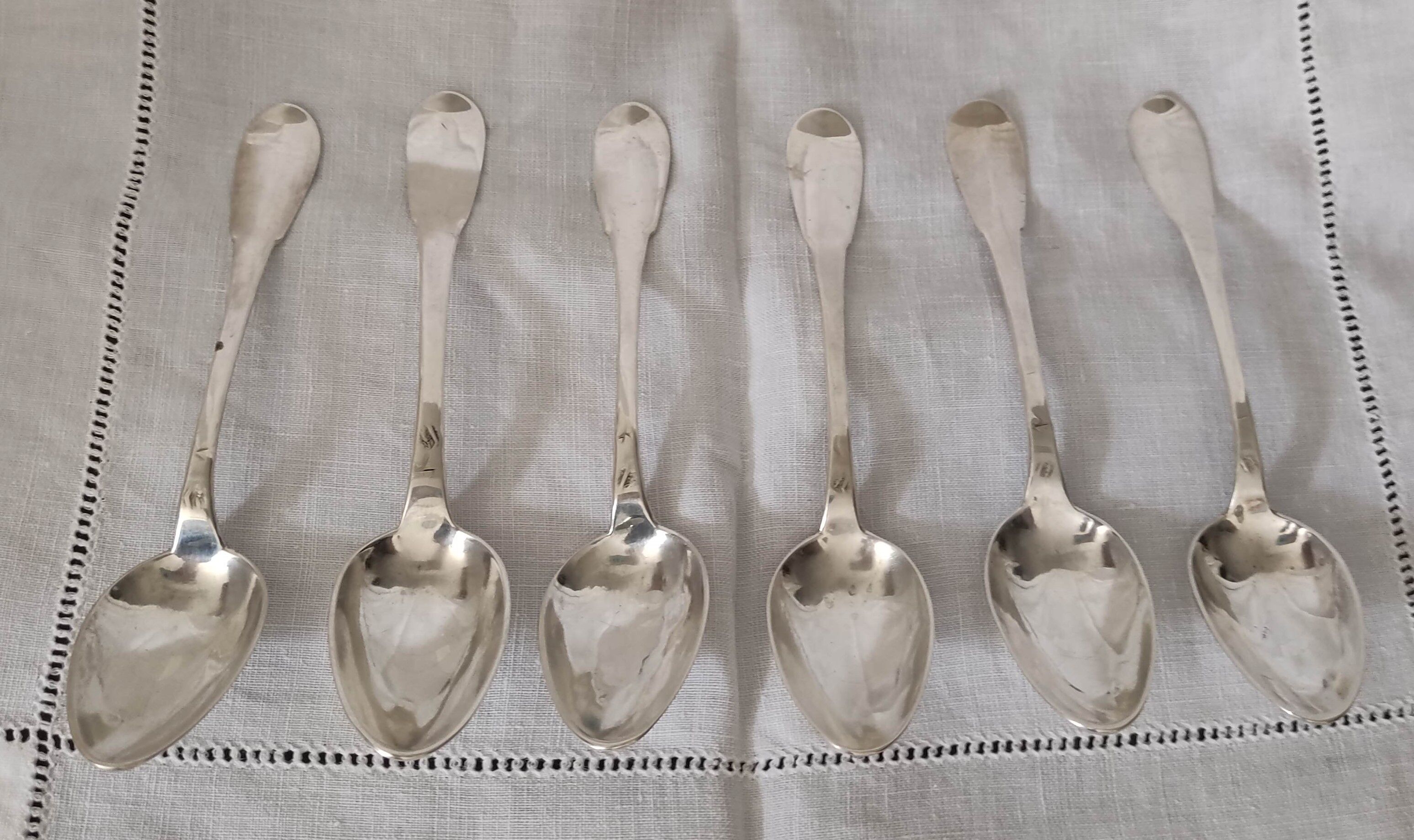 lot 6 teaspoons old Paris style of 1838 in sterling silver