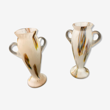 Paire de vases en pâte de verre