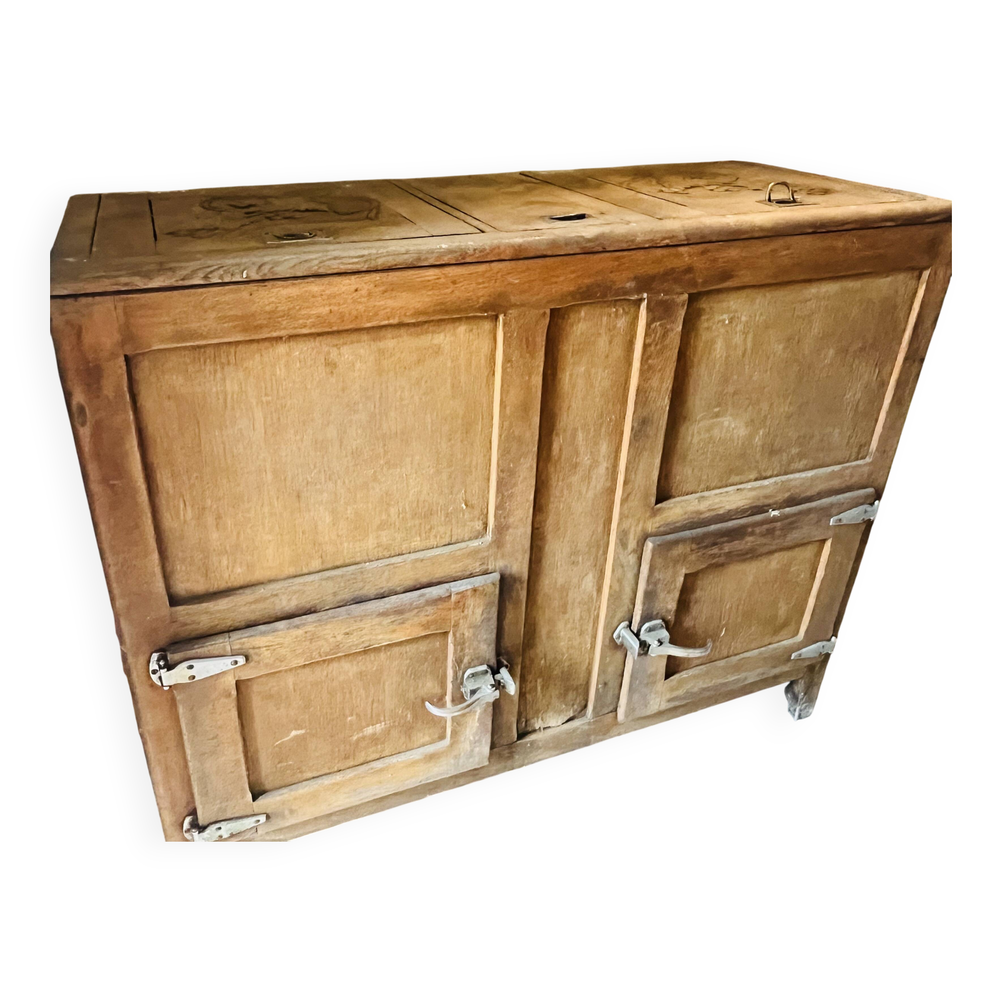 Old wooden refrigerator
