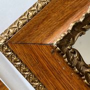Miroir ancien en bois mouluré  54 x47 cm