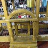 Vintage antique wood and metal bird cage