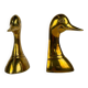 Pair of brass bookends in the shape of a duck's head, 1970.