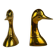 Pair of brass bookends in the shape of a duck's head, 1970.
