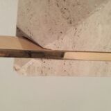 Artedi Italy coffee table in travertine, brass and glass 1970s