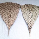 Set of 5 African fans woven in vegetable fiber, from Togo