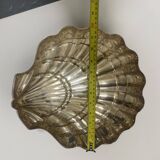 Large Silver Plated Sea Shell Plate Hollywood Regency Art Deco Italian 1970
