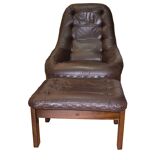 Brazilian lounge chair with ottoman designed by Jean Gillon for Probel, 1960s