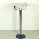 Console vintage chromée avec plateau en verre – design moderniste des années 1970