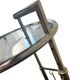 Vintage adjustable chrome side table with smoked glass.