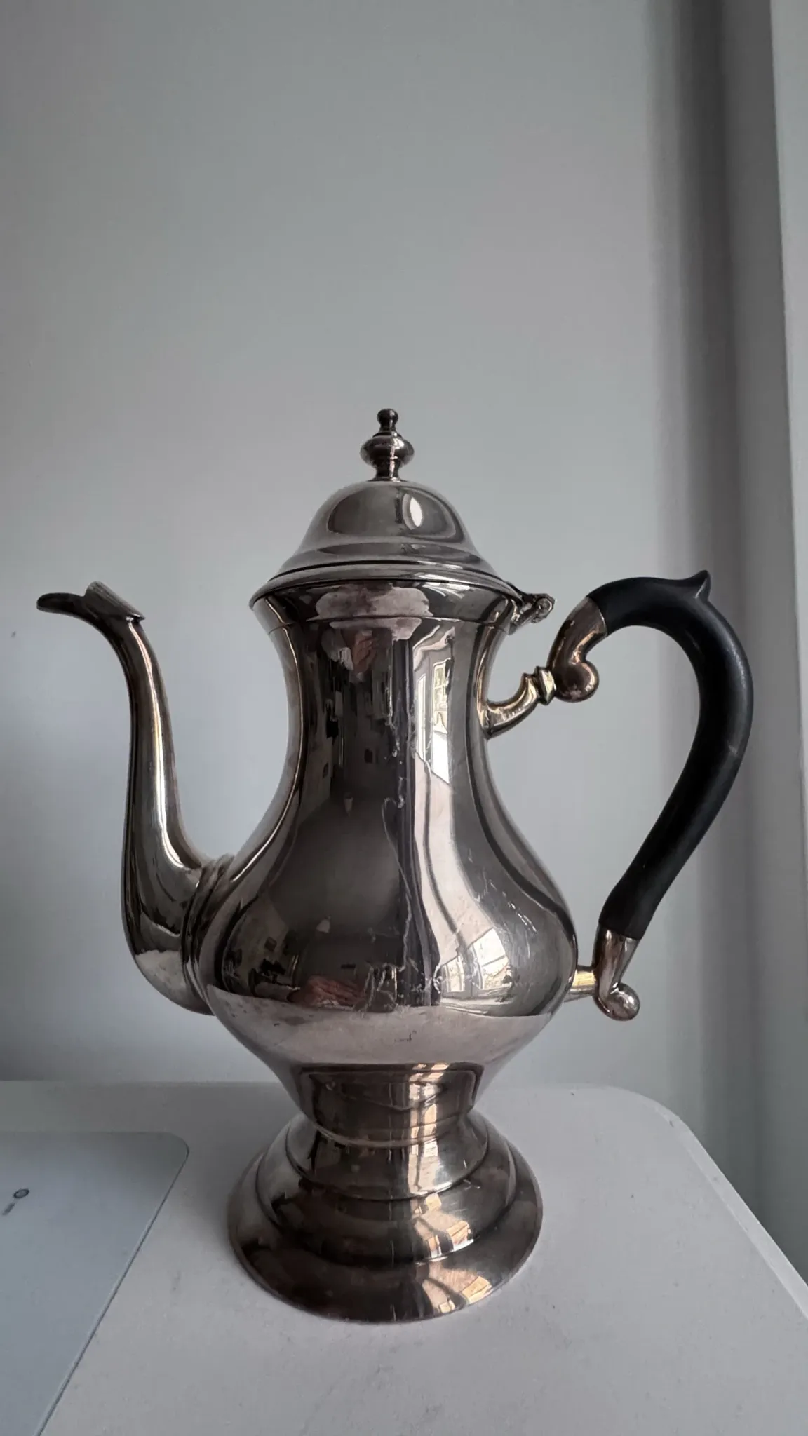 Cafetière et théière métal argenté