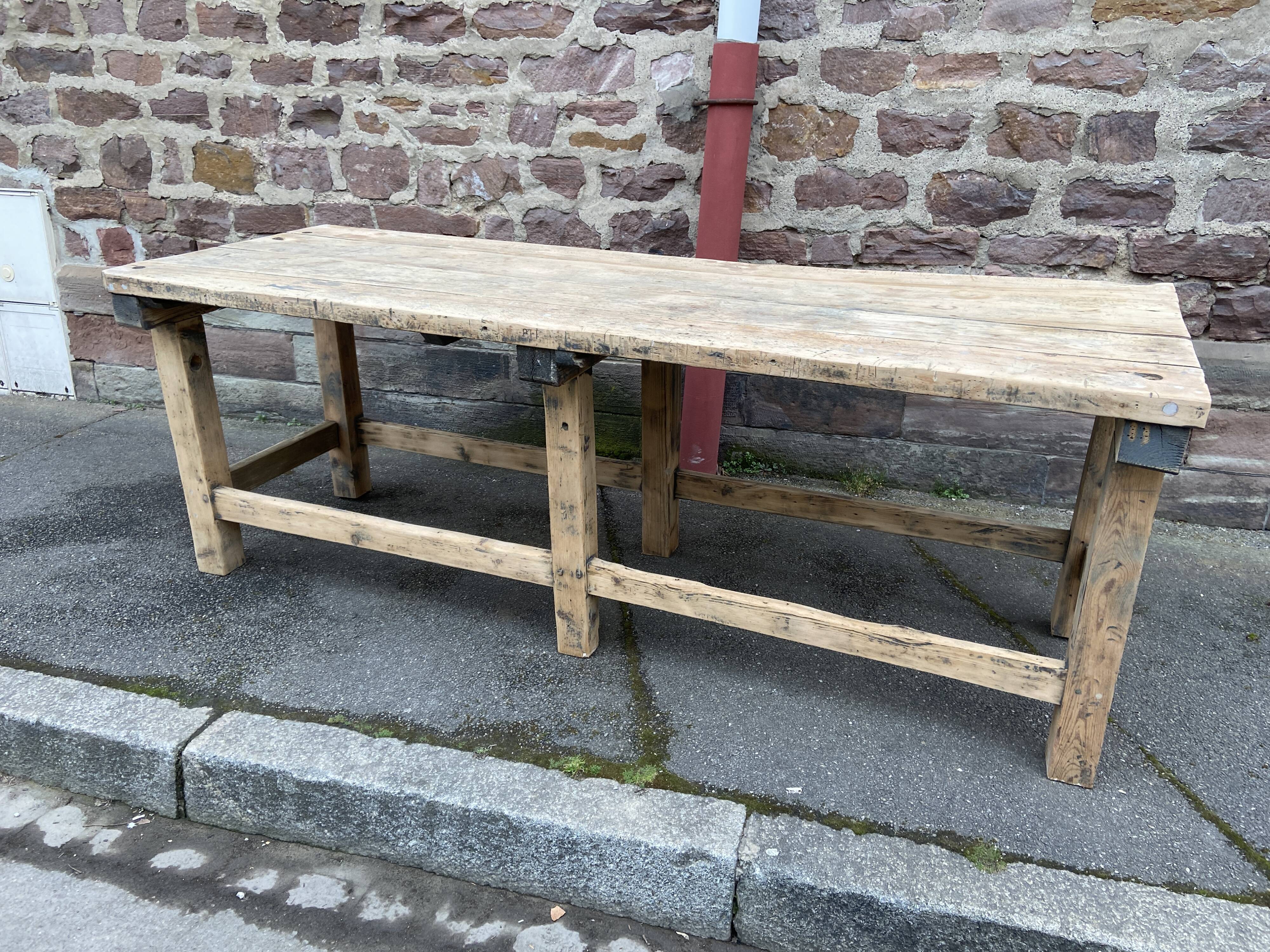 Huge vintage workshop workbench table 245cm