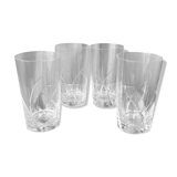 Suite de 4 verres a jus de fruits long drink en cristal taille