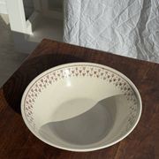 Lot d'un saladier et un plat circulaire frise marron vintage D28
