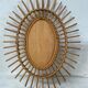 Miroir soleil rotin oval vintage 47x58cm