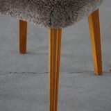 Danish chair from the mid-20th century, dining/office chair in lamb's wool, Eva Koppel, 1950s.