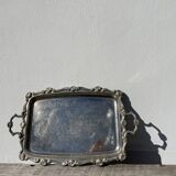 Silver metal rectangular butler tray