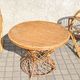Vintage balcony garden furniture armchairs and table bamboo and rattan 1960