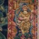 Mid Century wall tapestry with birds, animals, and leaves, Belgium 1960s.