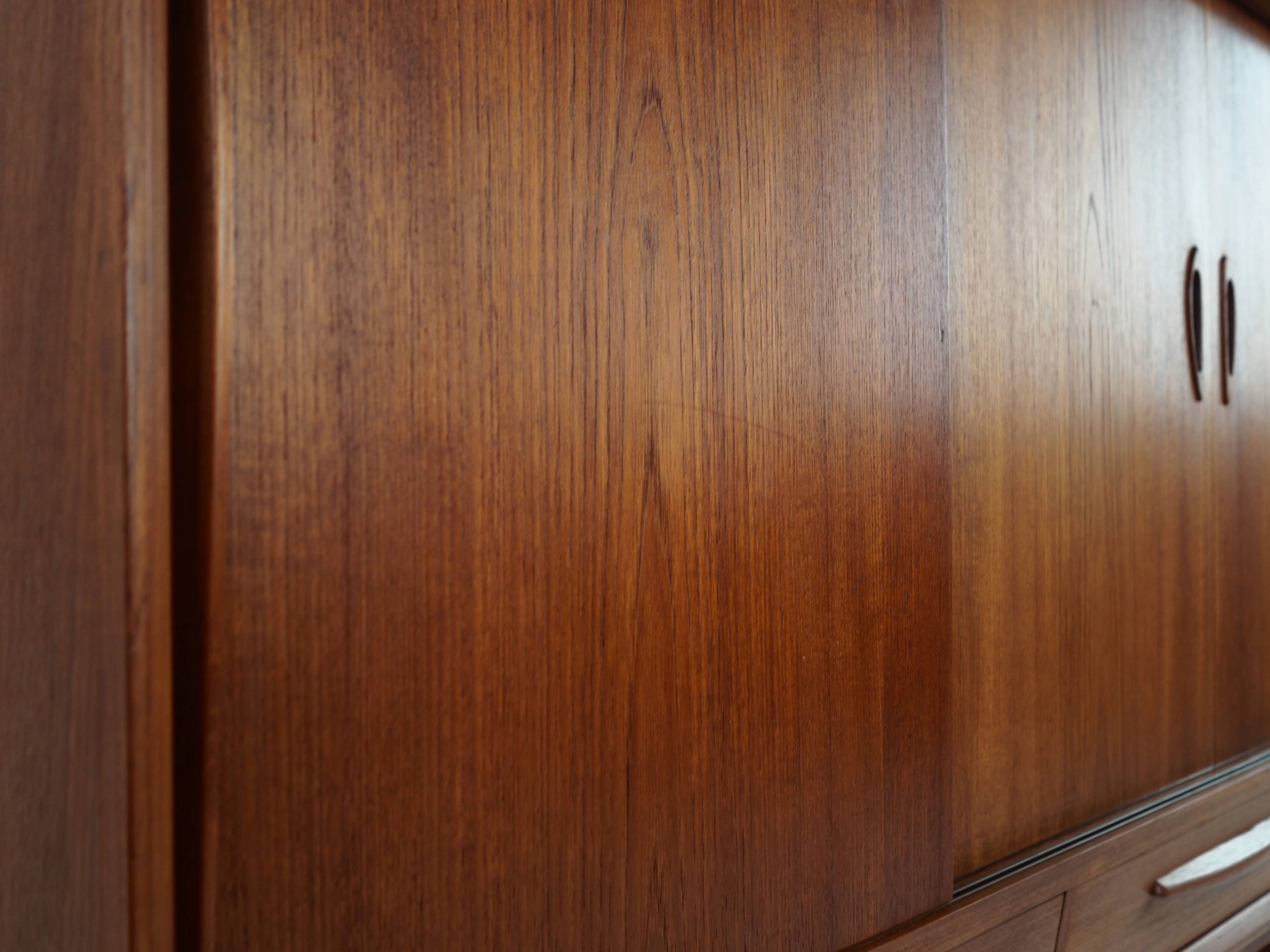 Highboard tekowy, duński design, lata 70, produkcja: Dania