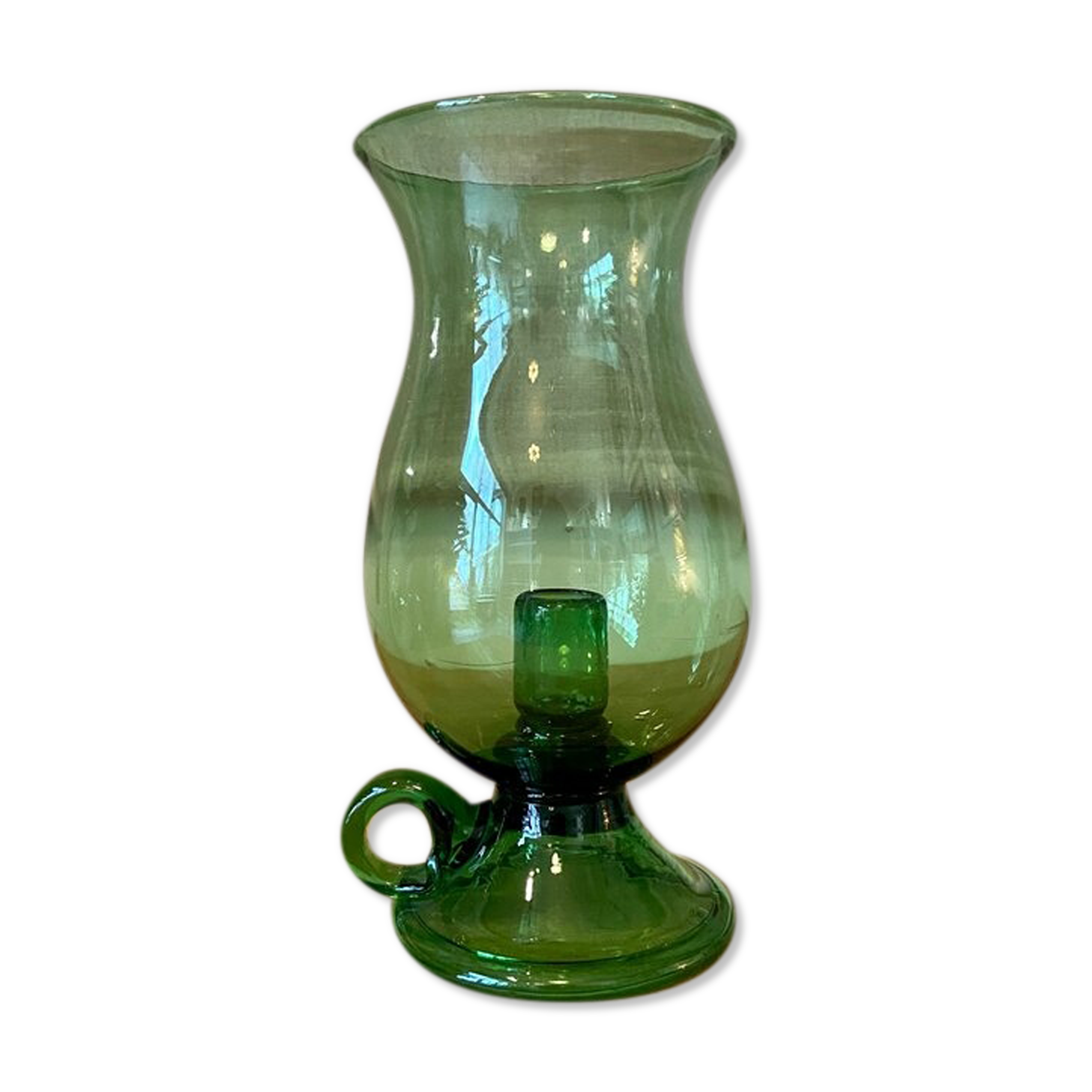 Green blown glass photophore