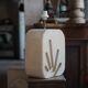 Lampe de table en pierre blanche moderniste, lampe brutaliste