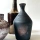 Handcrafted and signed stoneware vase, ceramic, circa 1970