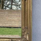 vintage beveled mirror in rectangular shape stucco and gilded wood in Louis XV baroque style