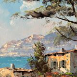 Villa by the seaside in Ramatuelle, oil on canvas signed Picard 1926.