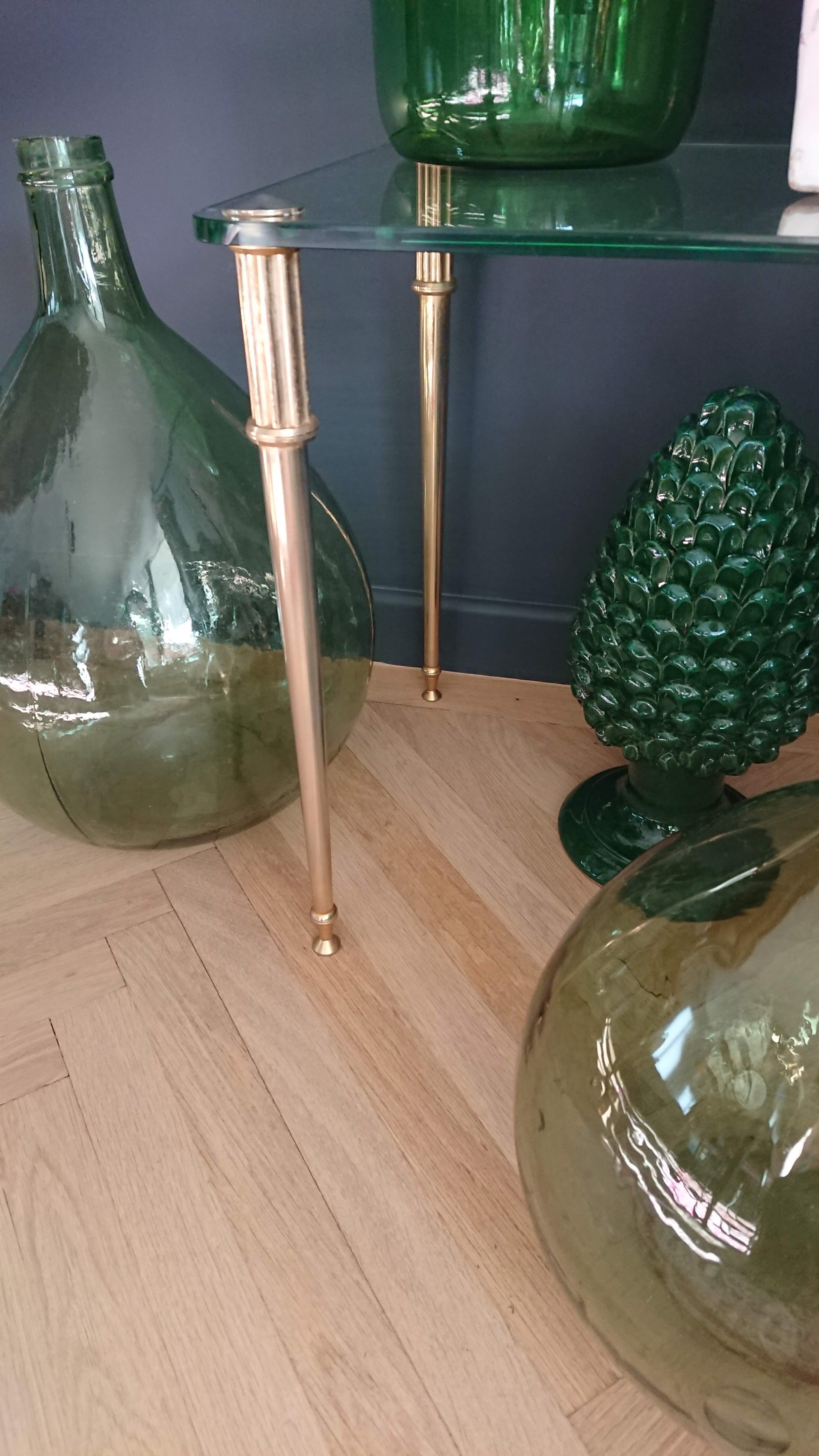 Brass and glass tables