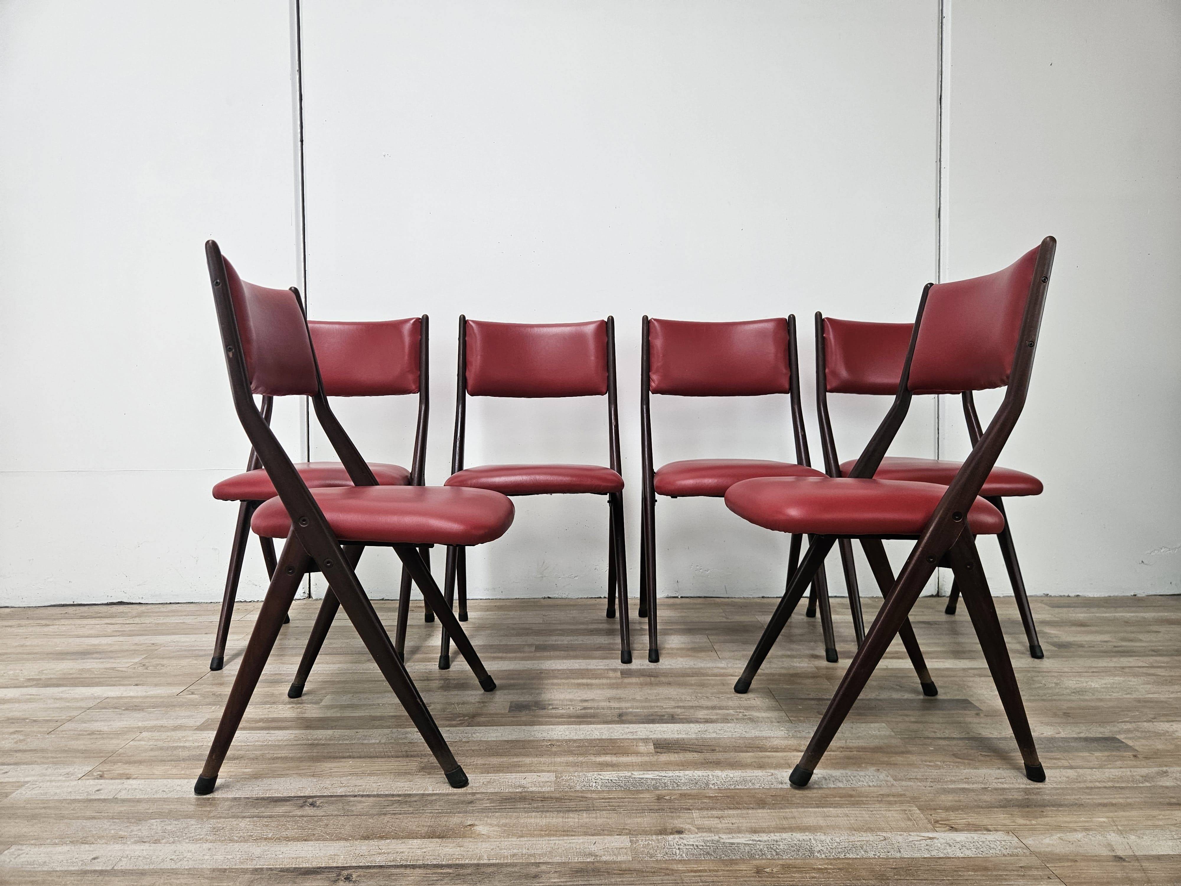Six chairs by Gaetano and Alessandro Besana, 1960