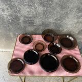 Set of smoked glass tableware 70s