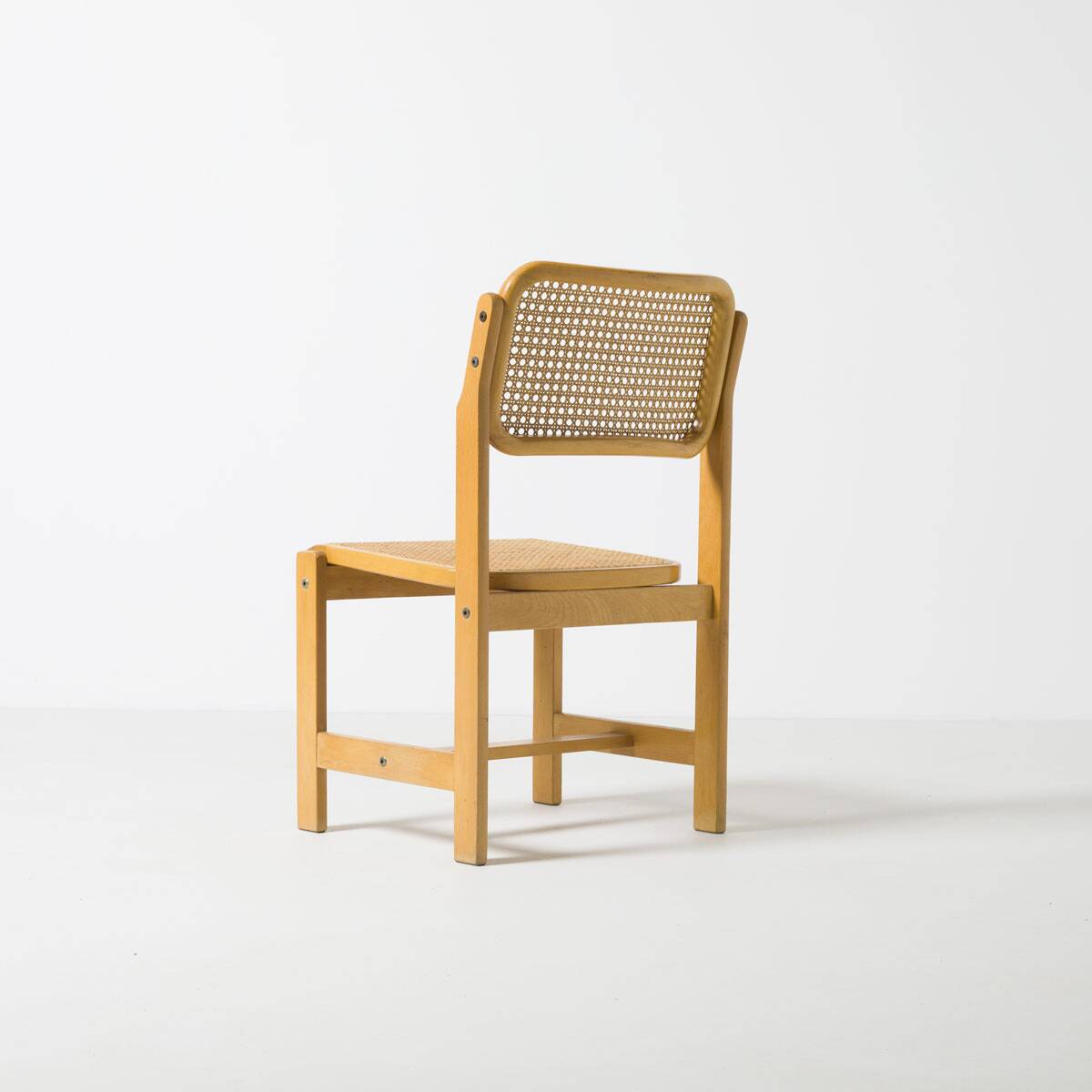 Dining chair by Zenon Baczyk, produced by GFM, Poland, 1970s, natural cane