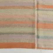 Salmon & Pink Mid Cenyury Modern Kilim Rug, Vintage Striped Boho Carpet