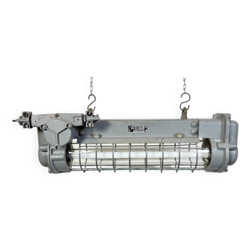 Grey Industrial Hanging Tube Light from Elektrosvit, 1970s