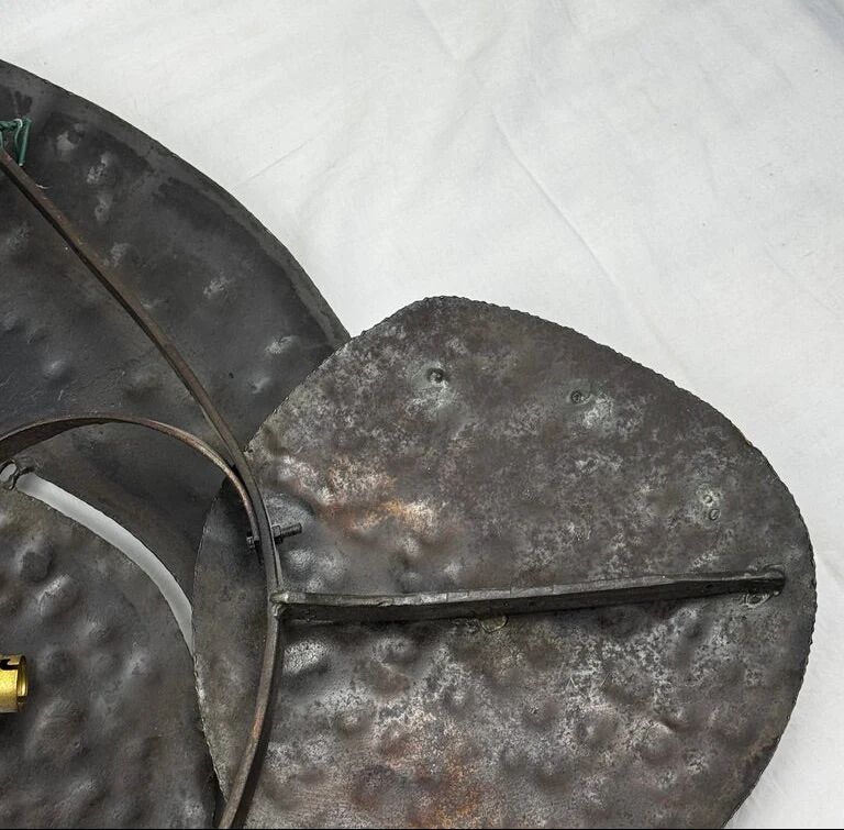 Set of brutalist wall sculptures signed B + D, circa 1965–1975.
